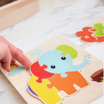 Puzzle en Bois - PuzzlePals™ - Éléphant - enseigneduque