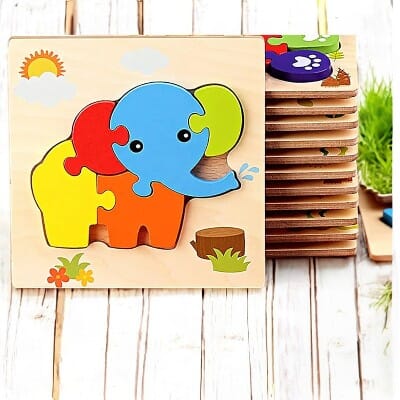 Puzzle en Bois - PuzzlePals™ - Éléphant - enseigneduque