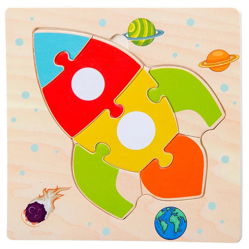 Puzzle en Bois - PuzzlePals™ - Fusée - enseigneduque