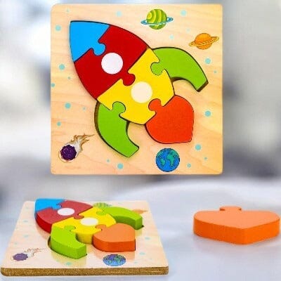 Puzzle en Bois - PuzzlePals™ - Fusée - enseigneduque