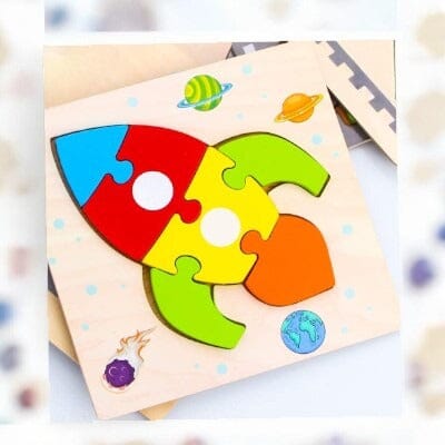 Puzzle en Bois - PuzzlePals™ - Fusée - enseigneduque