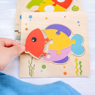 Puzzle en Bois - PuzzlePals™ - Poisson - enseigneduque