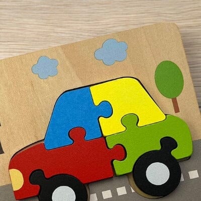 Puzzle en Bois - PuzzlePals™ - Voiture - enseigneduque